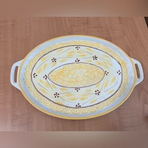 temptations bakeware presentable ovenware old world yellow Tara serving tea tray